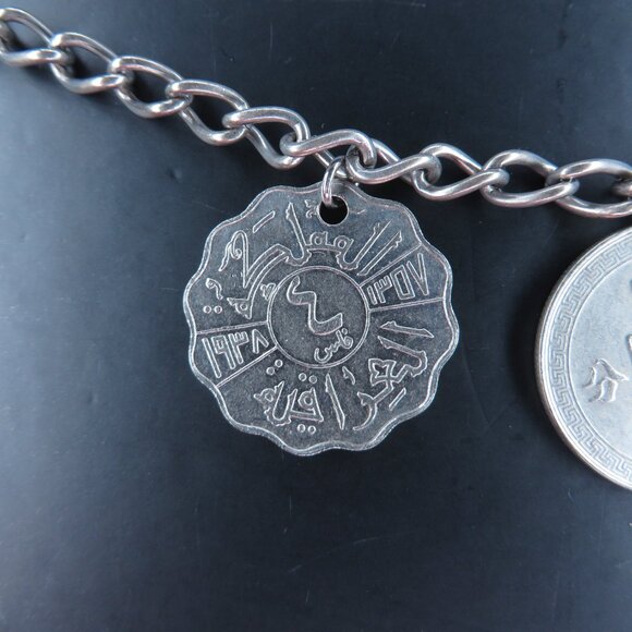 1937 Iraq 10 Fils Coin Charm Bracelet - Picture 10 of 12